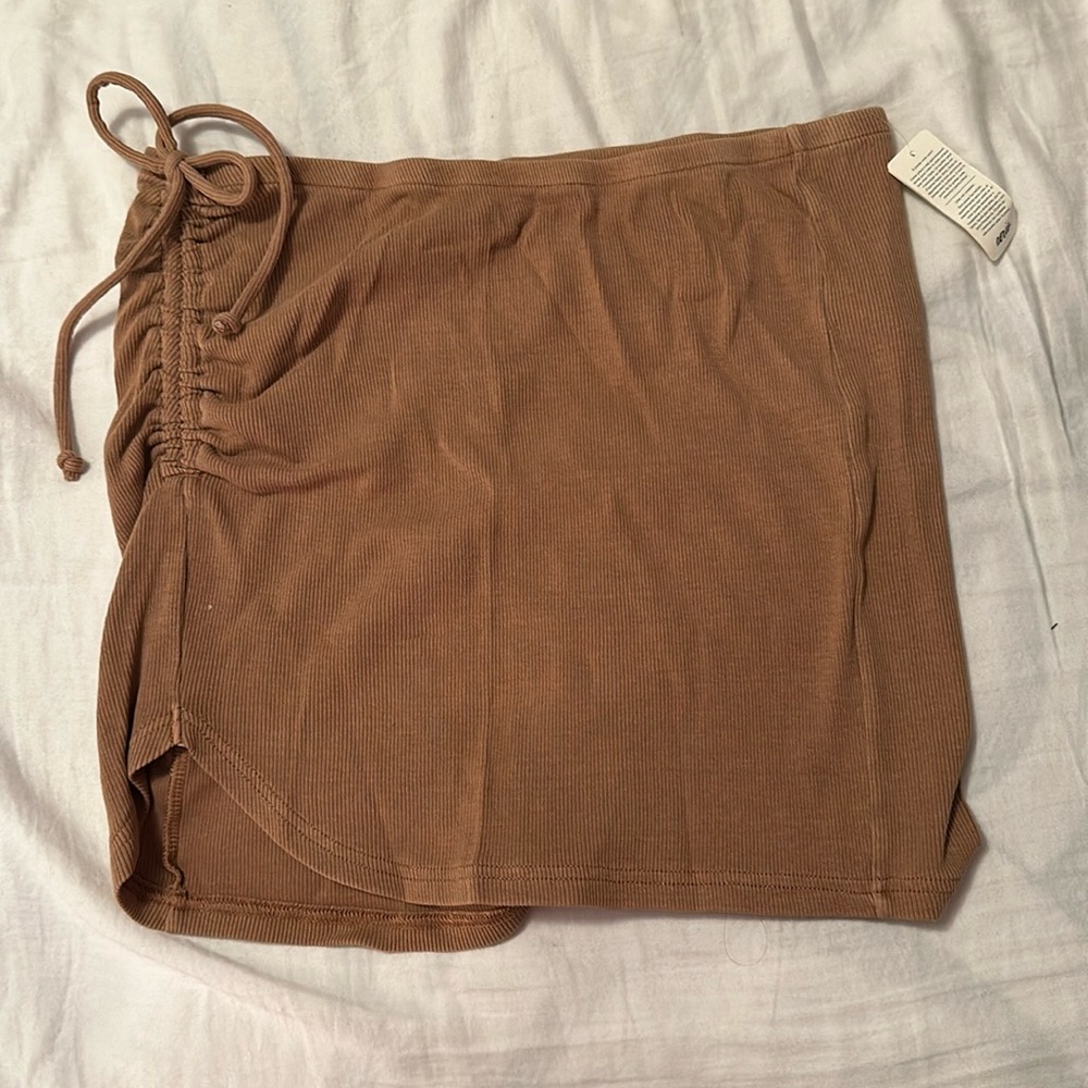 Aerie Tan Ruched Swim Skirt